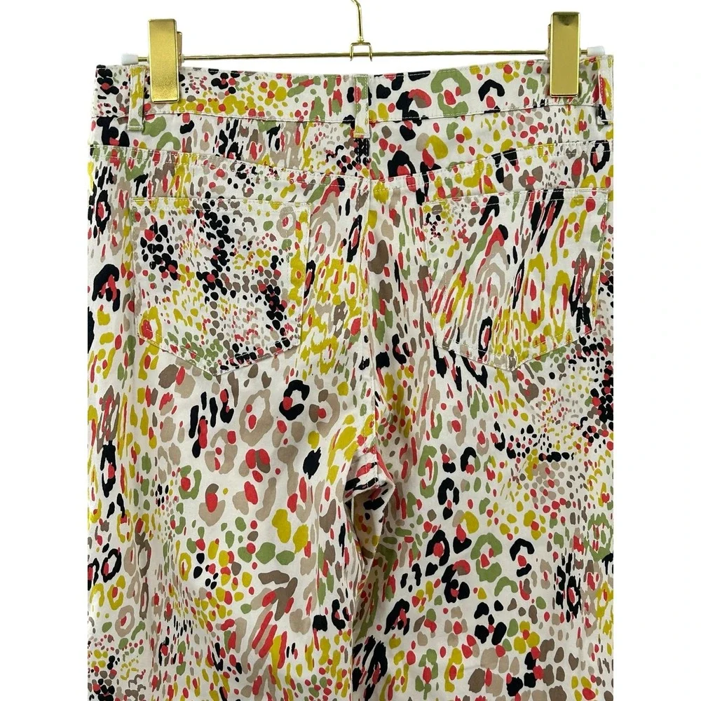 Madison Womens Leopard Animal‎ Print Cropped Pants Multi Color Size 6